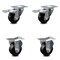 Service Caster 3.5 Inch Soft Rubber Swivel Top Plate Caster Lock Brakes 2 Rigid SCC, 2PK SCC-TTL20S3514-SRS-2-R-2 - alternate 1